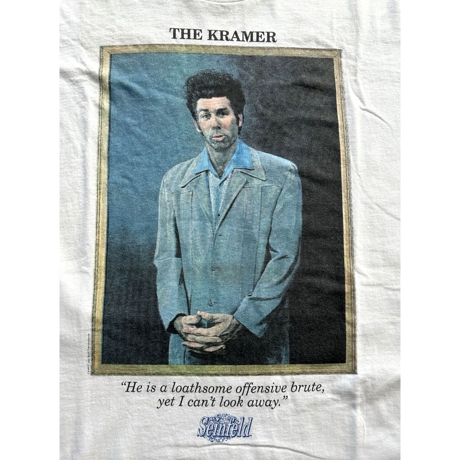 Delta VINTAGE 90S SEINFELD TV SHOW THE KRAMER GRAPHIC SHORT SLEEVE THSIRT MEN XL 1993 Size US 36 / EU 52 - 2 Thumbnail