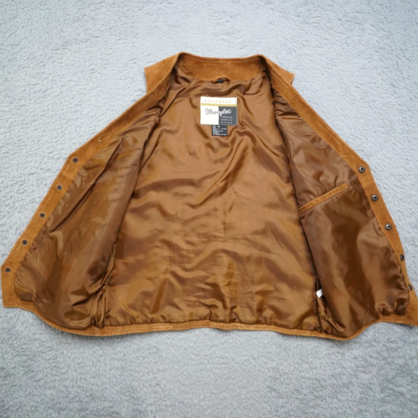 Wrangler VINTAGE Wrangler Leather Vest Mens M Brown Premium Snap Cowboy Western Workwear Size US M / EU 48-50 / 2 - 4 Thumbnail
