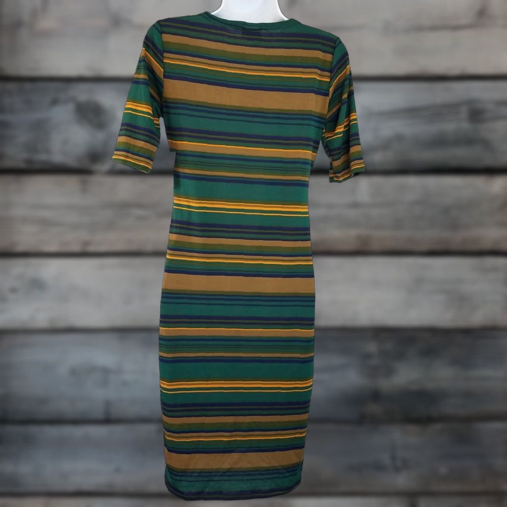 Vintage VINTAGE LuLaRoe Womens Julia Dress XS Green Stripes Short Sleeve - Womens, Dress, XS, Green, Stripes, Short Sleeve, Julia, LuLaRoe, Casual Size 26" / US 2 / IT 38 - 1 Thumbnail