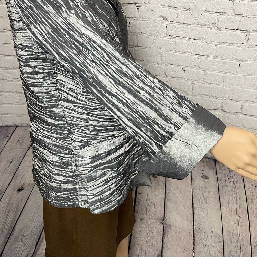 Other Cachet Crinkled Wrap Silver Jacket Size 14W Size XL / US 12-14 / IT 48-50 - 5 Thumbnail