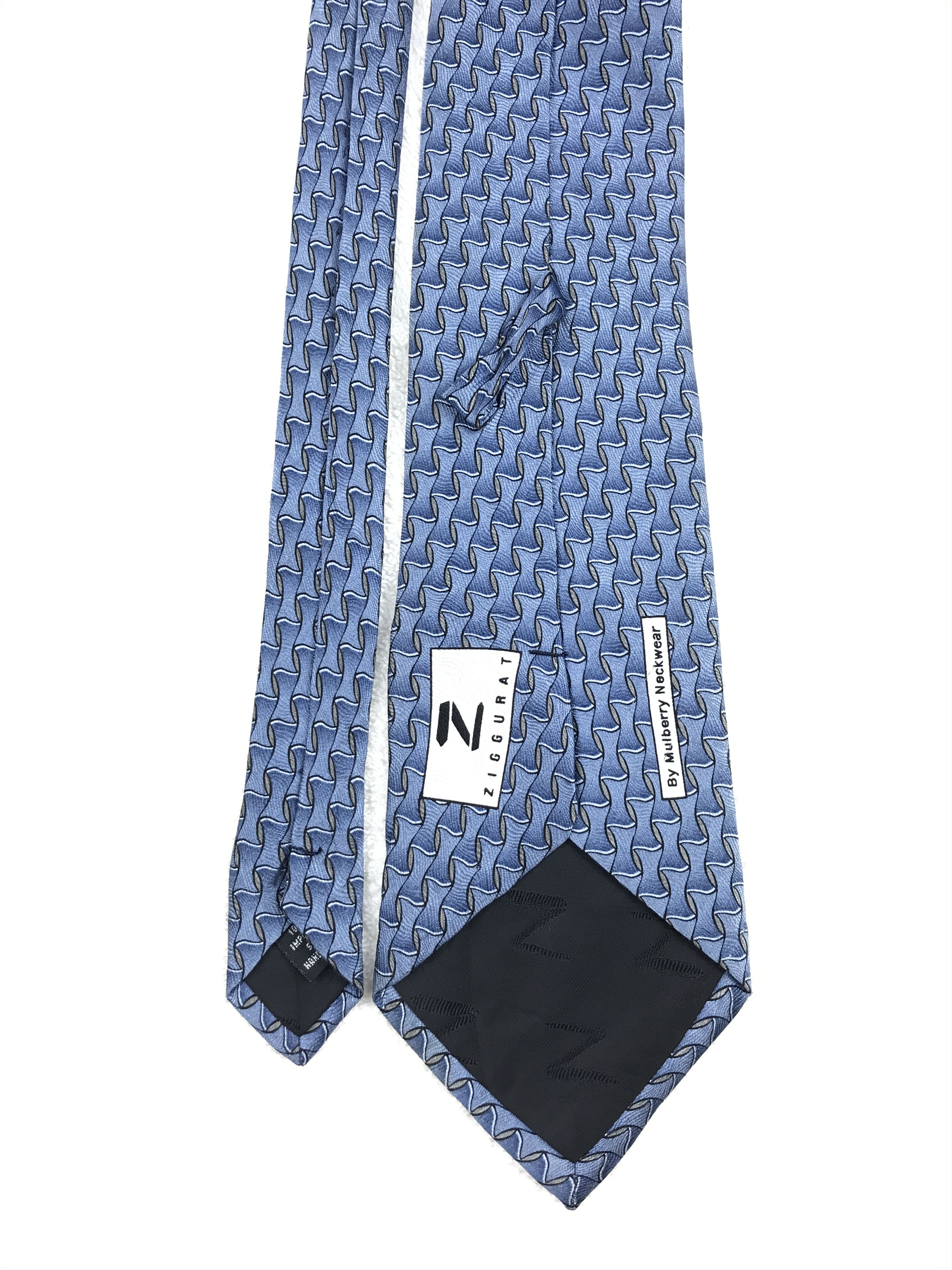 Designer × Mulberry × Vintage Vintage Ziggurat By Mulberry Necktie Size ONE SIZE - 4 Thumbnail