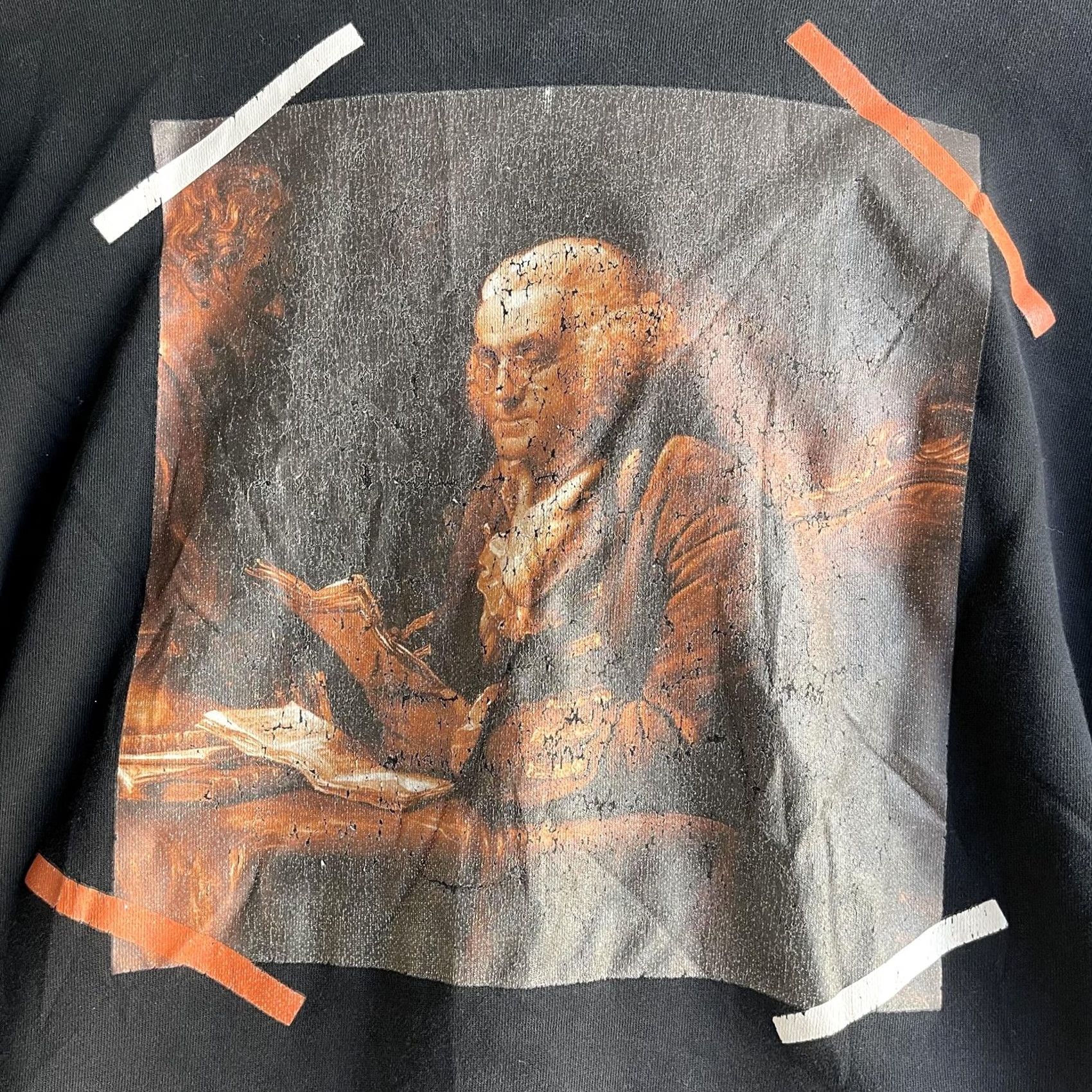 Hudson HUDSON Outerwear Hoodie Mens M Black Fleece Pullover Art Graphic Sweatshirt Size US M / EU 48-50 / 2 - 2 Thumbnail