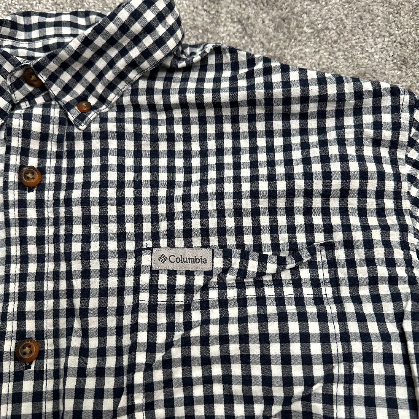 Vintage Columbia Button-Up Shirt Men Medium Blue White Check Cotton Spandex Casual All Seasons Mens Size US M / EU 48-50 / 2 - 4 Thumbnail