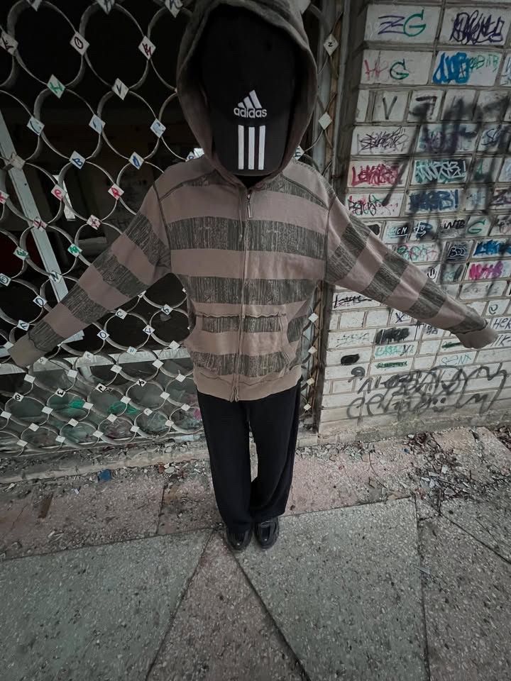 Japanese Brand × Vintage Vintage Y2K Active Stripe Patchwork Faded Baggy Opium Hoodie Size US L / EU 52-54 / 3 - 1 Thumbnail