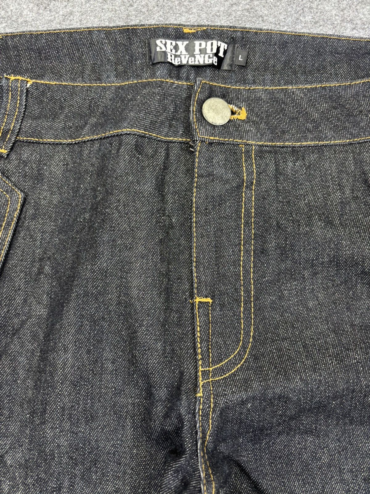 Japanese Brand SEX POT ReVeNGe Japan Punk Spell Out Logo Denim F741 Size US 32 / EU 48 - 3 Thumbnail