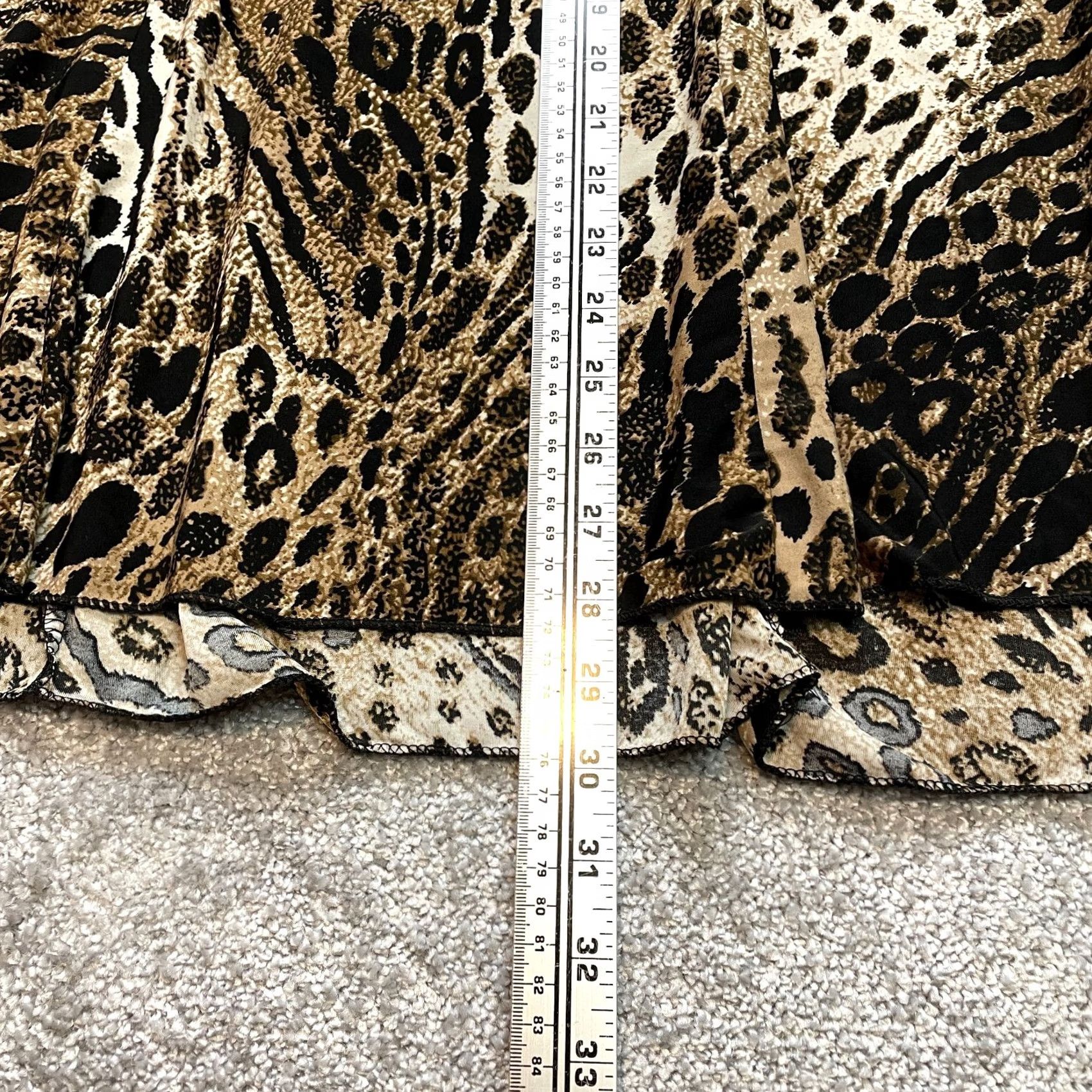 Etro Metro wear Skirt Womens XL Women Line Leopard Print Polyester Spandex Stretch Midi Size 40" / US 18 - 3 Thumbnail