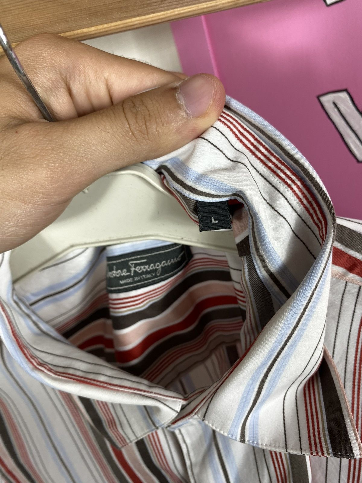 Salvatore Ferragamo × Vintage Salvatore Ferragamo Classic Striped Shirt Size US L / EU 52-54 / 3 - 9 Thumbnail