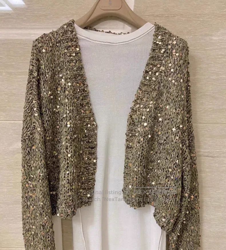 Brunello Cucinelli Brunello Cucinelli Classic Sequined Cardigan Size M / US 6-8 / IT 42-44 - 1 Thumbnail