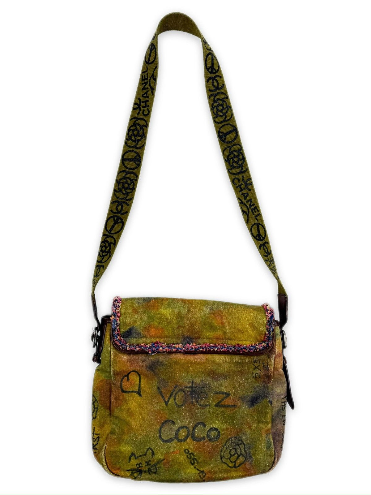 Chanel SS15 Chanel Graffiti ‘On The Pavements’ Canvas Crossbody Flap Messenger Bag Size ONE SIZE - 6 Thumbnail