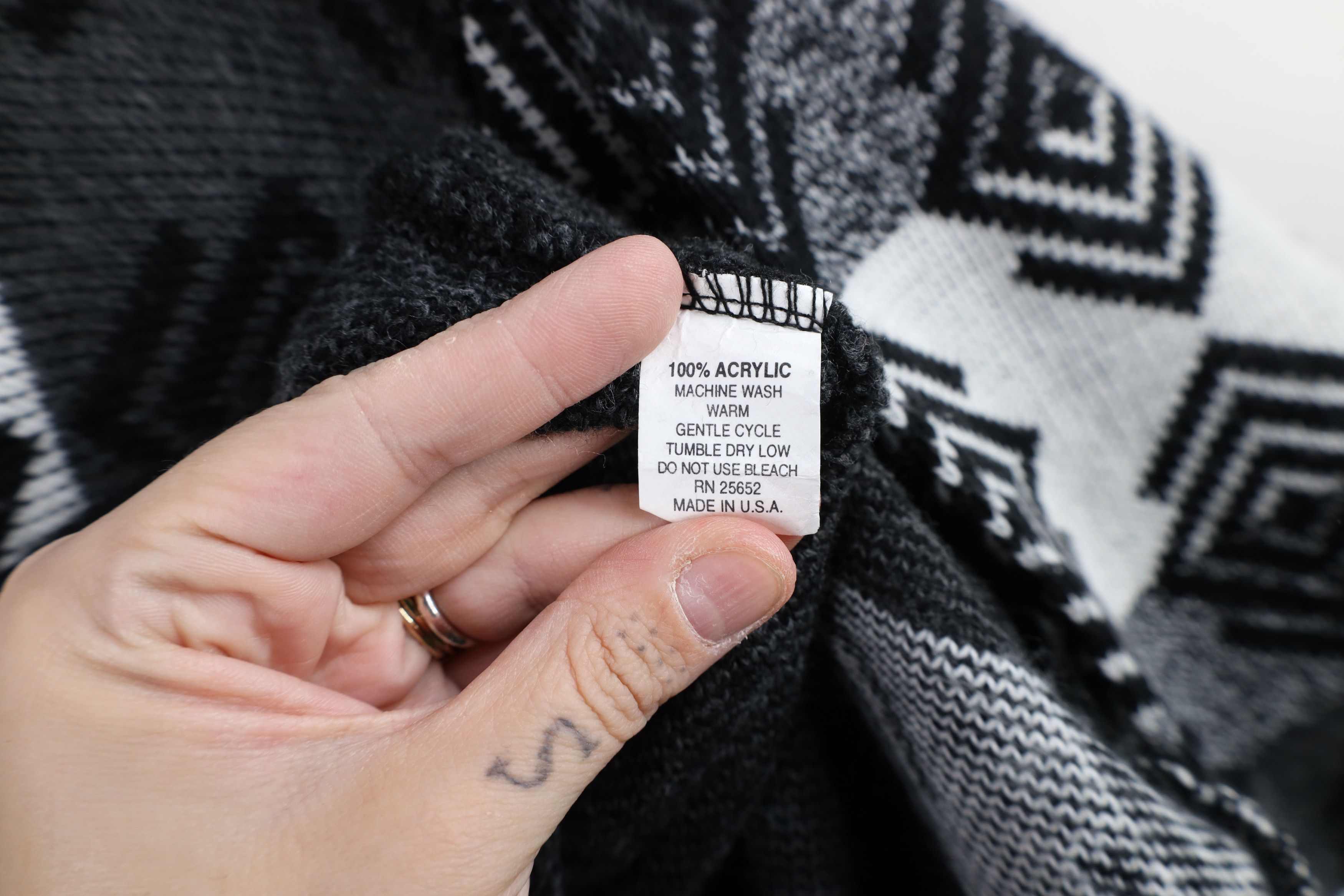Vintage Vintage 90s Streetwear Geometric Marled Knit Sweater USA Size US XL / EU 56 / 4 - 5 Thumbnail