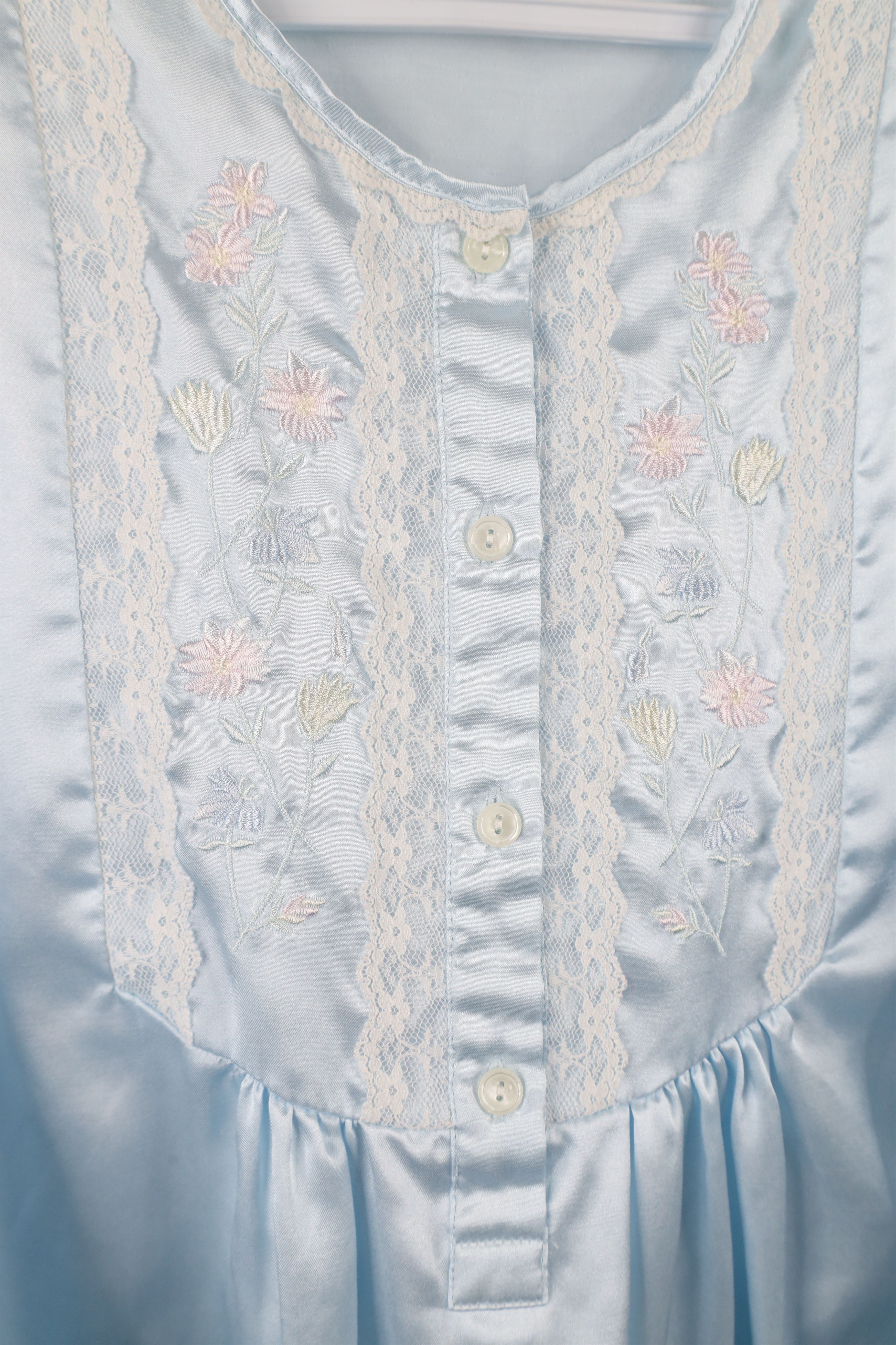 Vintage Vintage 90s Miss Elaine Flower Lace Night Gown Shirt Size M / US 6-8 / IT 42-44 - 5 Thumbnail
