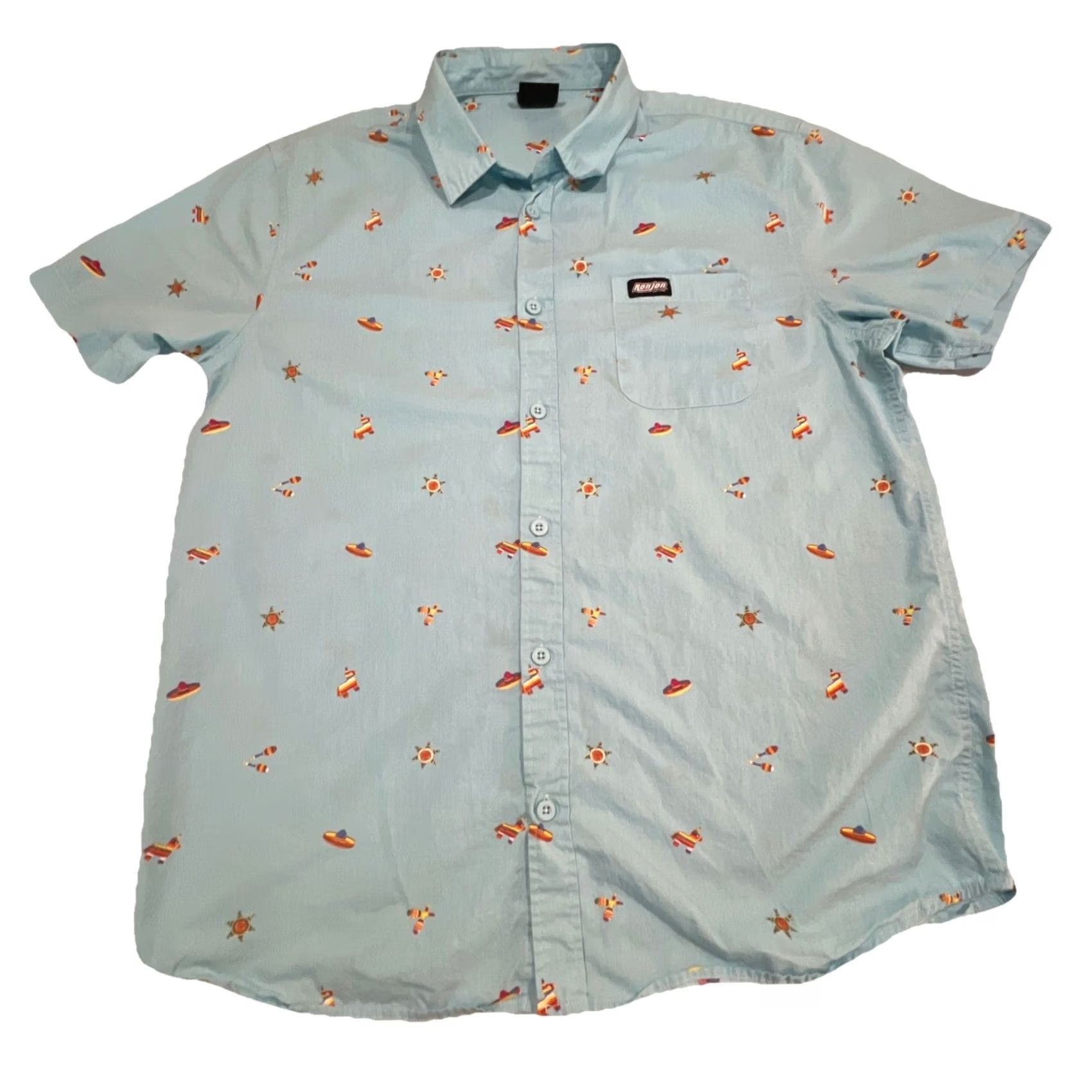 Ron Jon Surf Shop Ron Job Surf Shop Button-Up Shirt Men’s L Blue Fiesta Cinco De Mayo Blue Shirt Mens Large Blue Fiesta Cinco De Mayo Button-Up Shirt Size US L / EU 52-54 / 3 - 3 Thumbnail