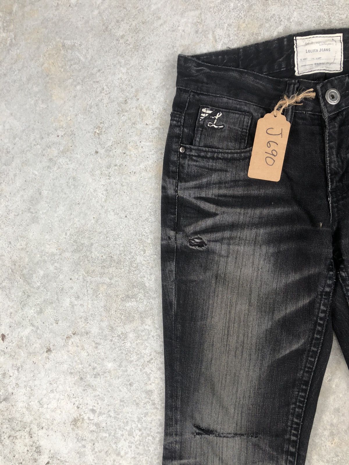 Japanese Brand Yoshitomo Nara Lolita Embroidered Jeans Punk Size US 31 - 4 Thumbnail