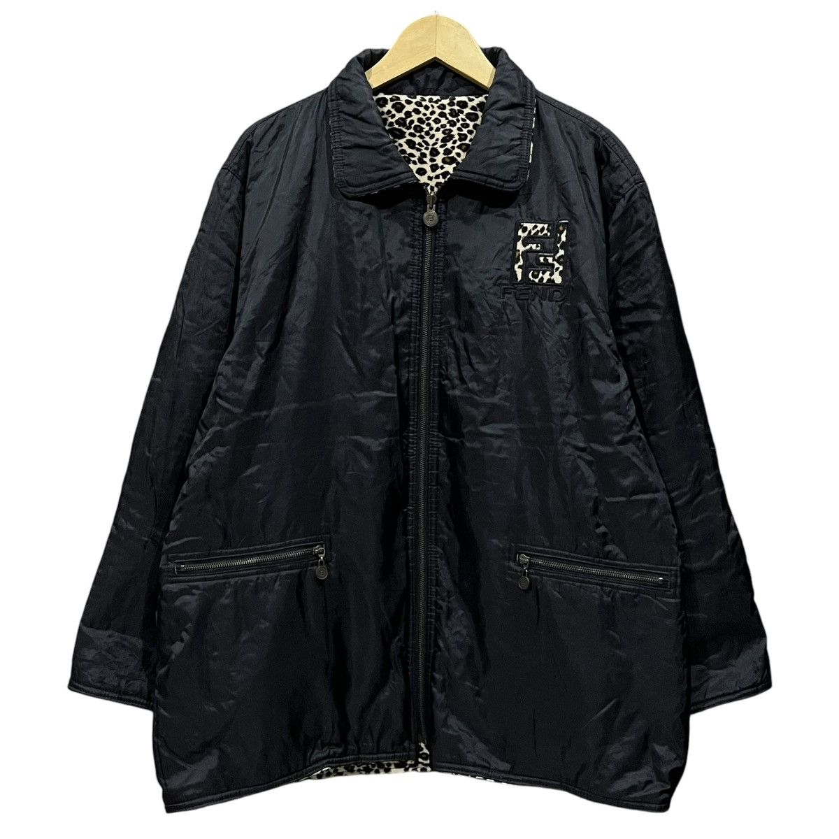 Fendi × Vintage Vintage Fendi Embroidery Big Logo Reversible Jacket Size US L / EU 52-54 / 3 - 4 Thumbnail