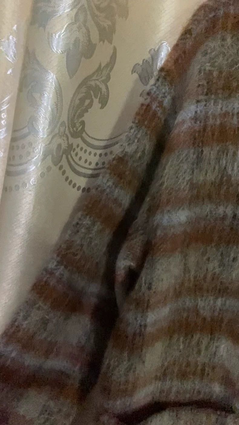 Our Legacy our legacy Brown striped horsehair sweater cardigan 2504-Ne Size US M / EU 48-50 / 2 - 1 Thumbnail