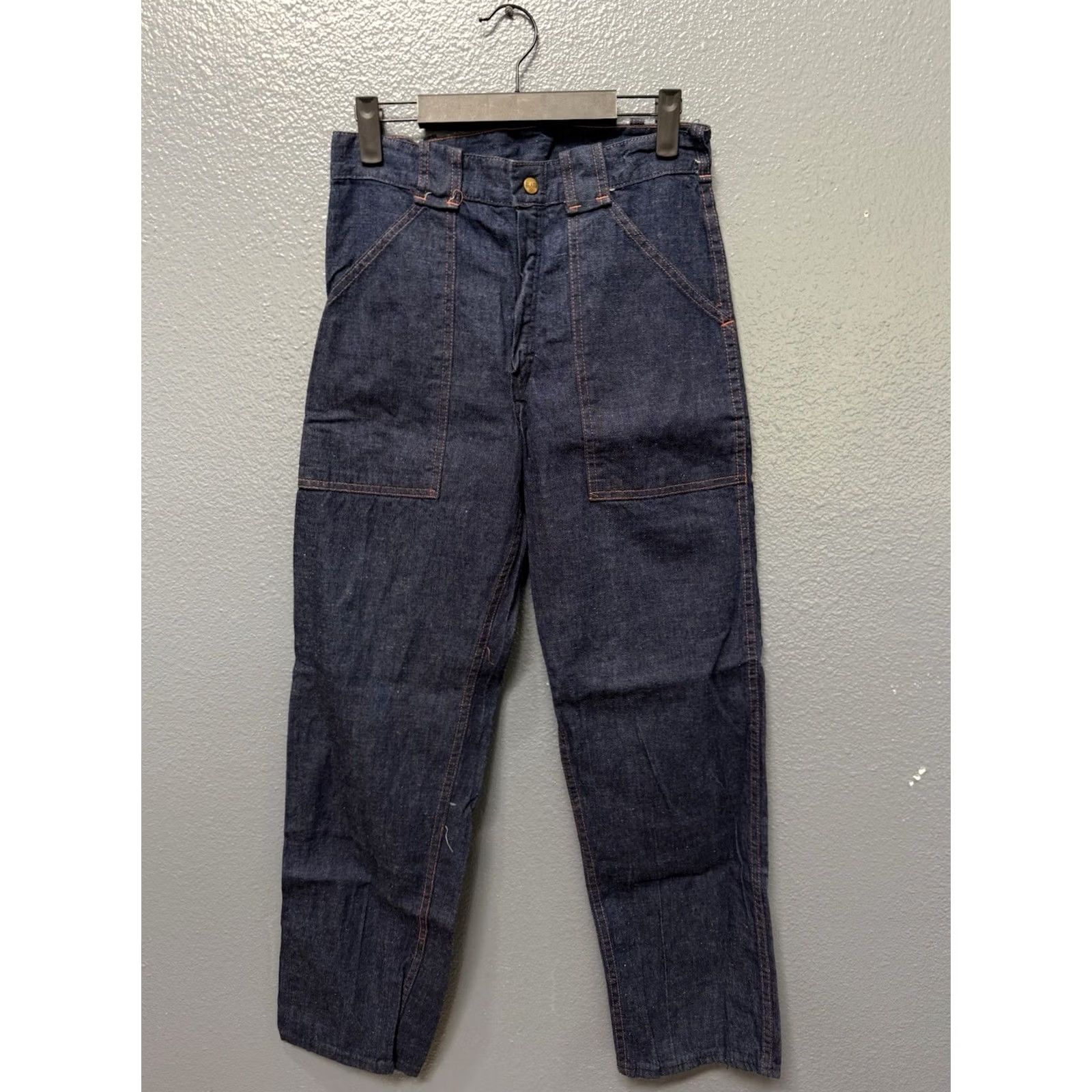 Sears VINTAGE Sears Sanforized Denim Dark Cotton Men’s Carpenter Pants Sz 28/30 zip 1960s Blue Mens Size US 30 / EU 46 - 4 Thumbnail