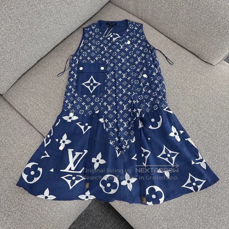 Louis Vuitton Louis Vuitton Monogrammed drawstring sleeveless A-line dre Size XXS / US 00 / IT 34 - 1 Thumbnail