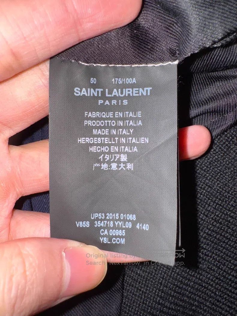 Saint Laurent Paris Saint Laurent Paris Navy Wool and Leather Baseball Jacket Size US M / EU 48-50 / 2 - 8 Thumbnail