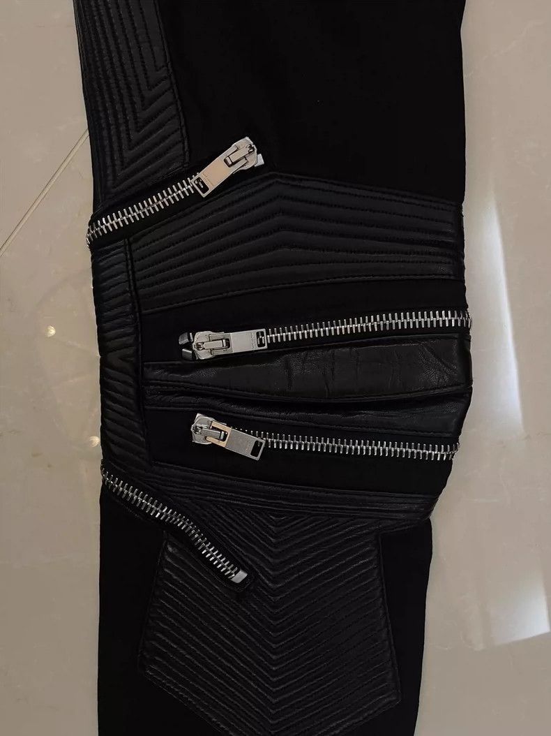 Saint Laurent Paris Saint Laurent Paris Saint Laurent Paris Motorcycle Zip Jea Size US 31 - 4 Thumbnail