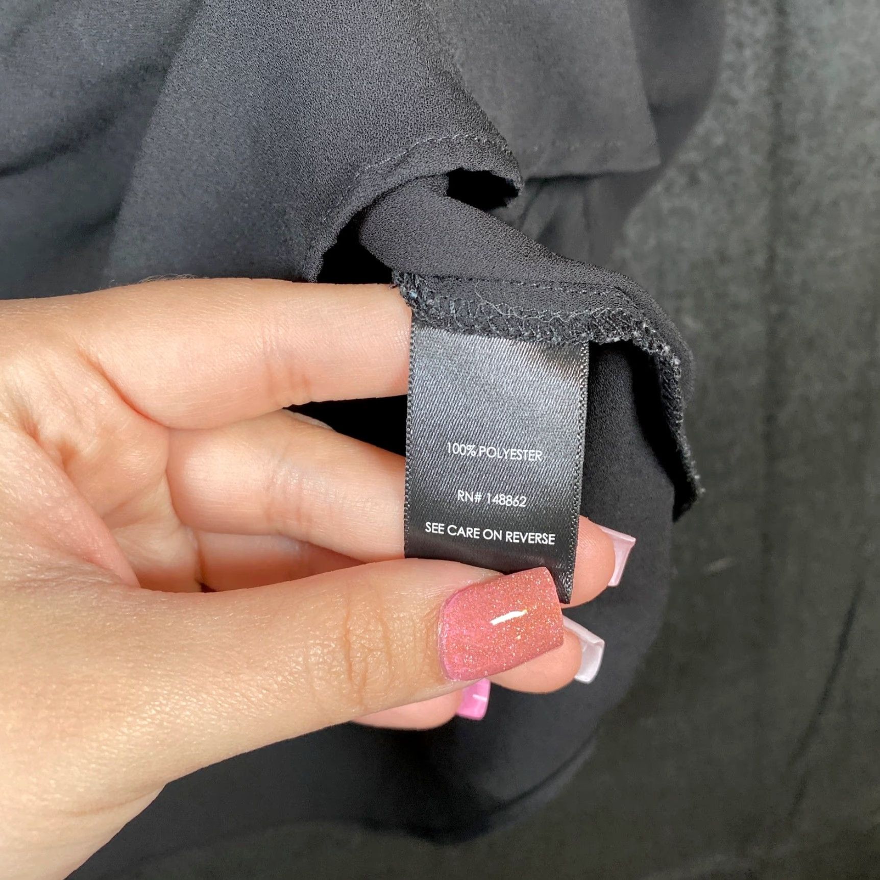 Torrid Torrid Blouse Womens Black Harper Popover V Neck Georgette Roll Tab Sleeve 2X 3/4 Sleeve Solid Pullover Casual Everyday Womens Size XXL / US 16-18 / IT 52-54 - 6 Thumbnail