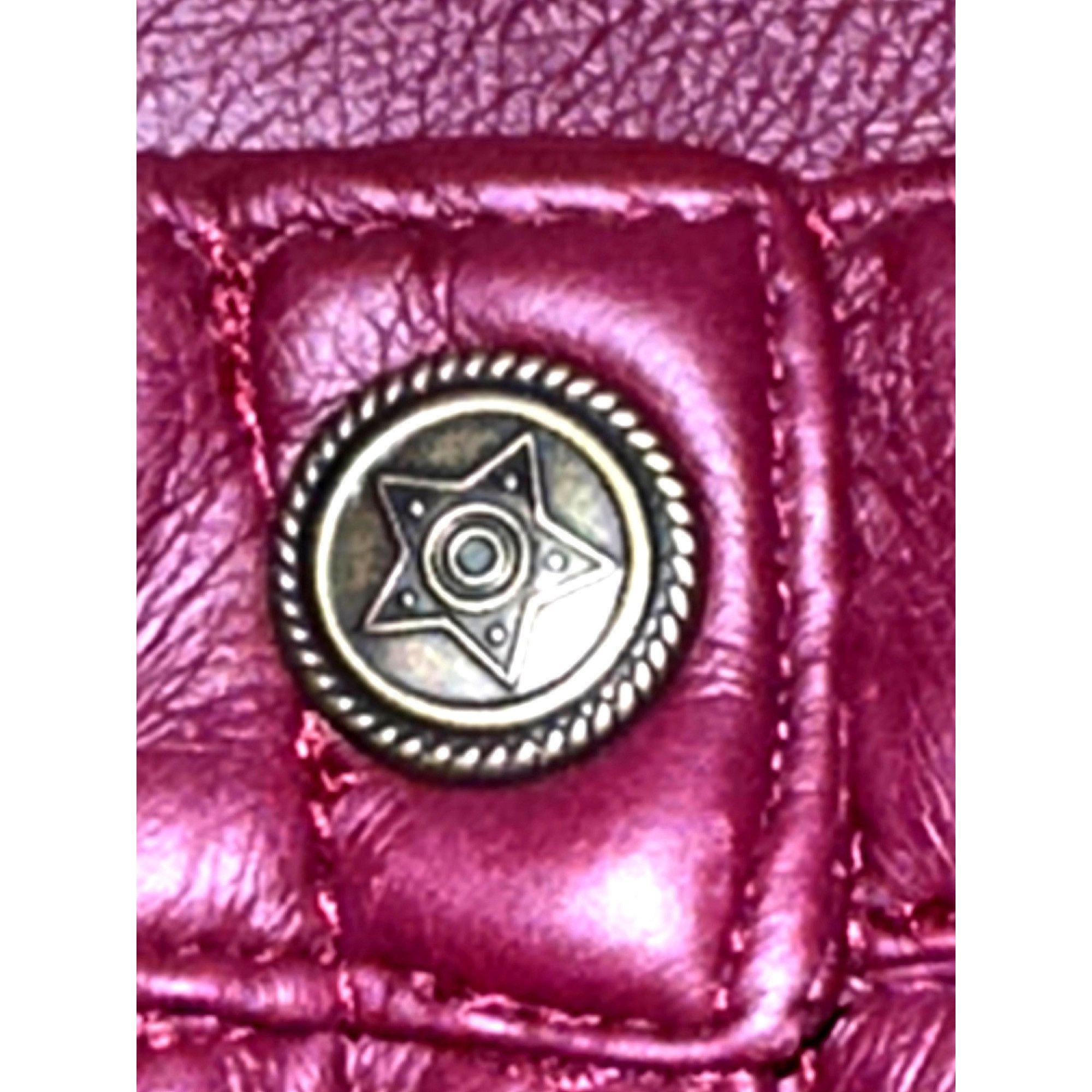 Other CCC Vintage Burgundy Faux Leather Pencil Skirt Decorative Bu Size 34" / US 12 / IT 48 - 3 Thumbnail