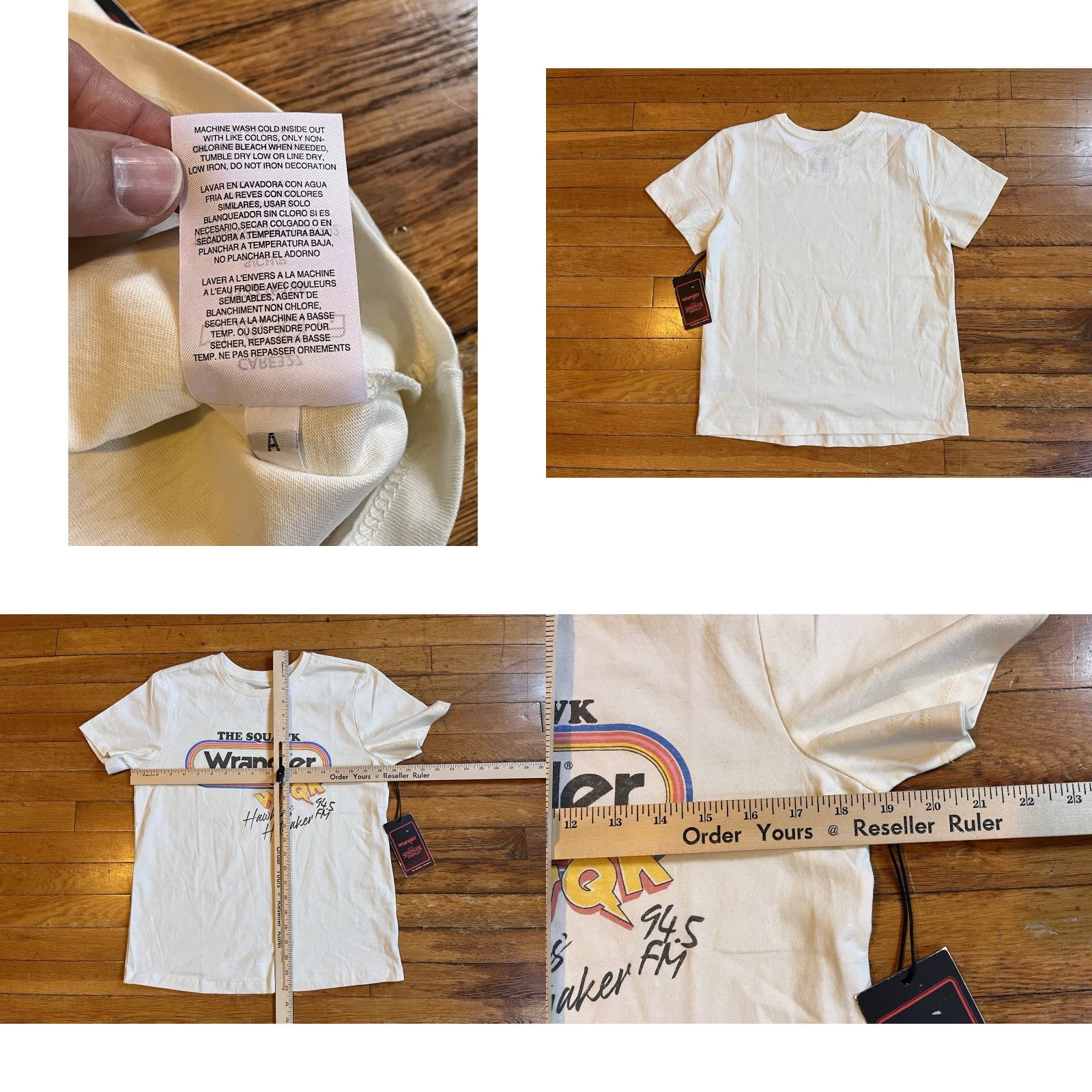Wrangler Wrangler The Squawk Hawkins Radio Shirt White Women’s Small Short Sleeve Crew Neck Jersey Cotton 80s Horror Graphic T-Shirt Apparel Womens Size S / US 4 / IT 40 - 8 Thumbnail