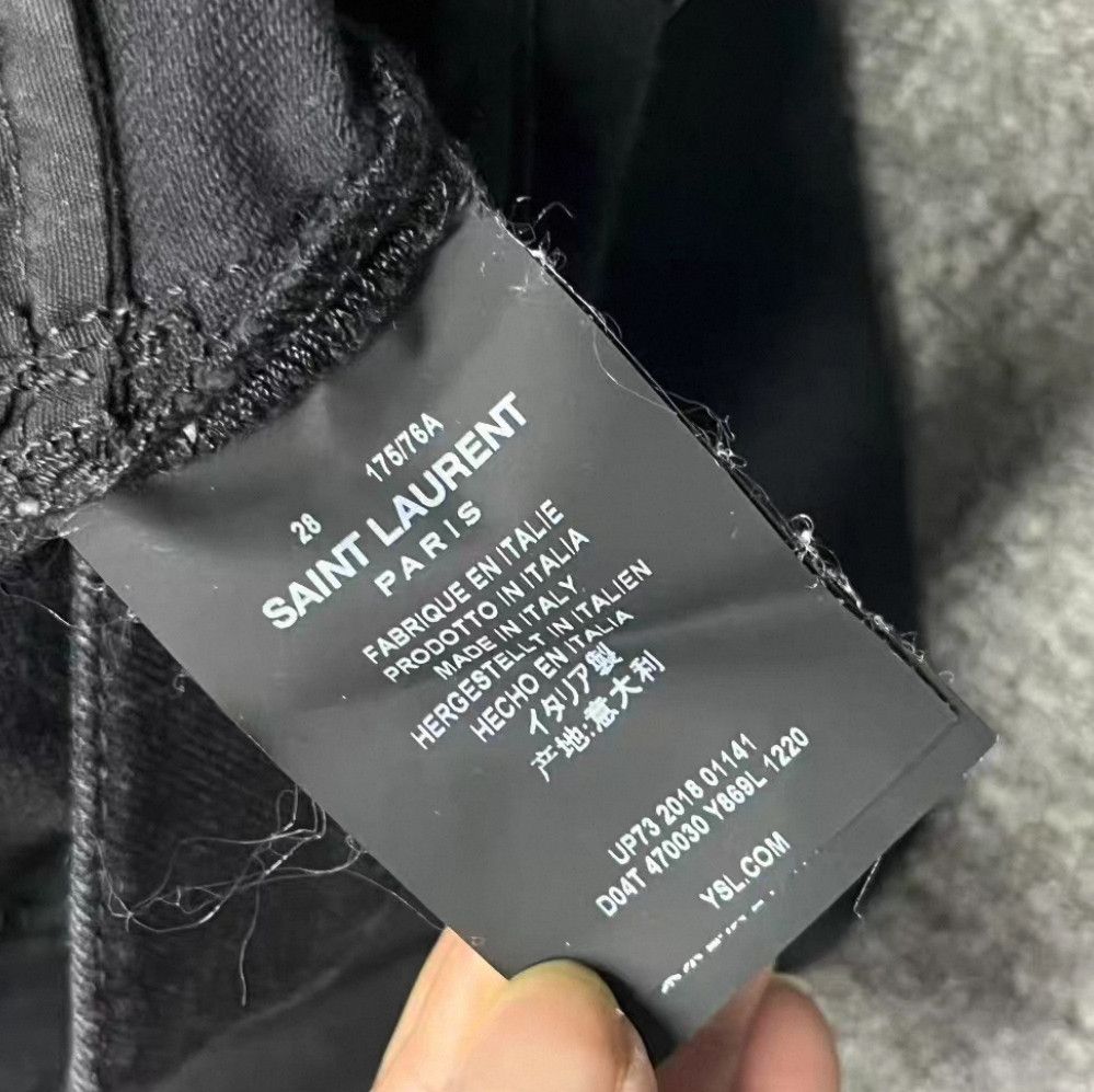 Saint Laurent Paris Saint Laurent Paris Cat beard pleated micro-brushed wax je Size US 28 / EU 44 - 4 Thumbnail