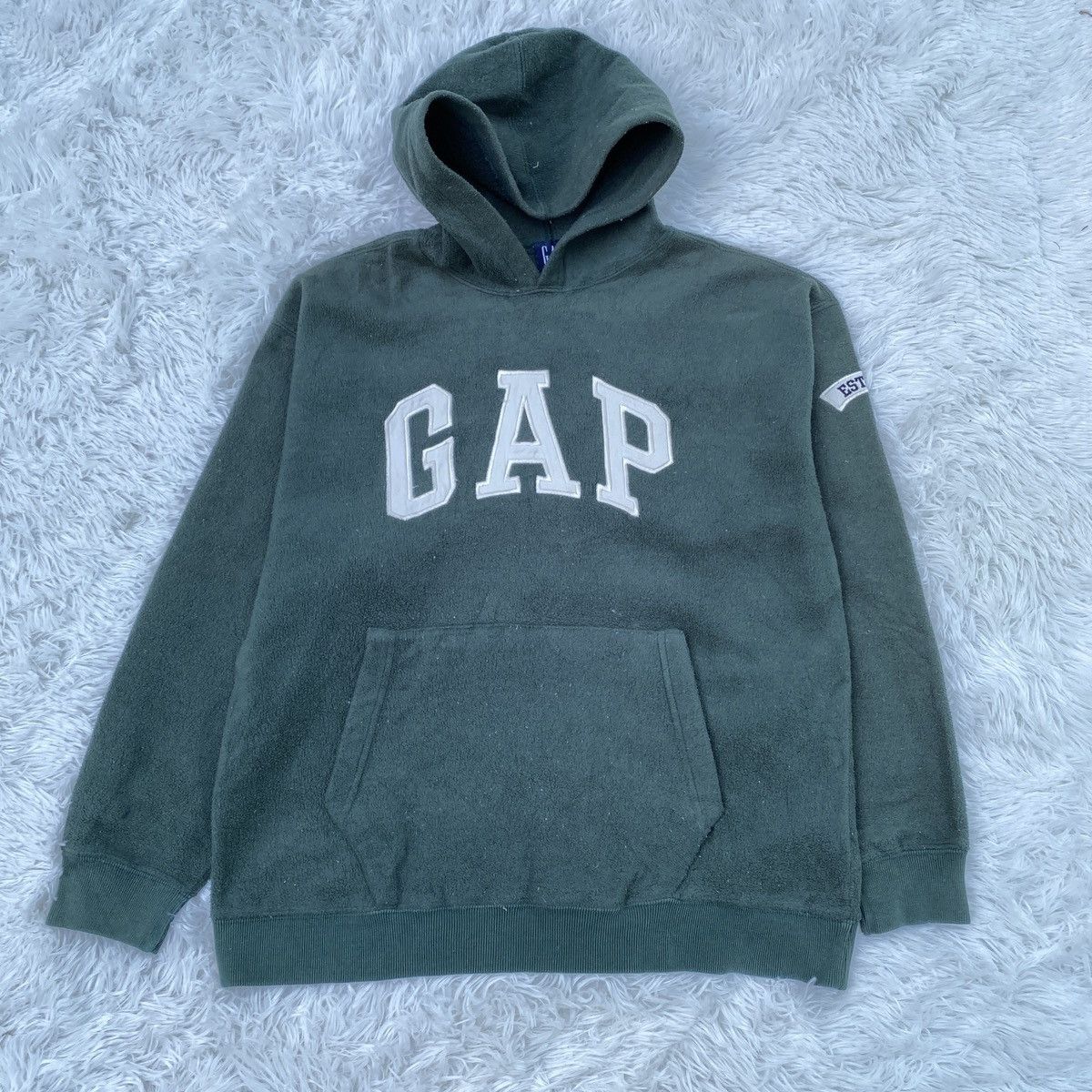 image of Gap Fleece Pullover Hoodie in Green, Men's (Size Medium)