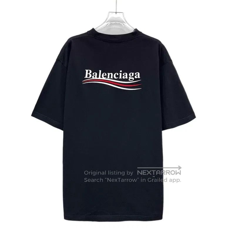 Balenciaga Balenciaga Black Logo Letter Embroidered Cotton Short Slee Size US M / EU 48-50 / 2 - 2 Thumbnail
