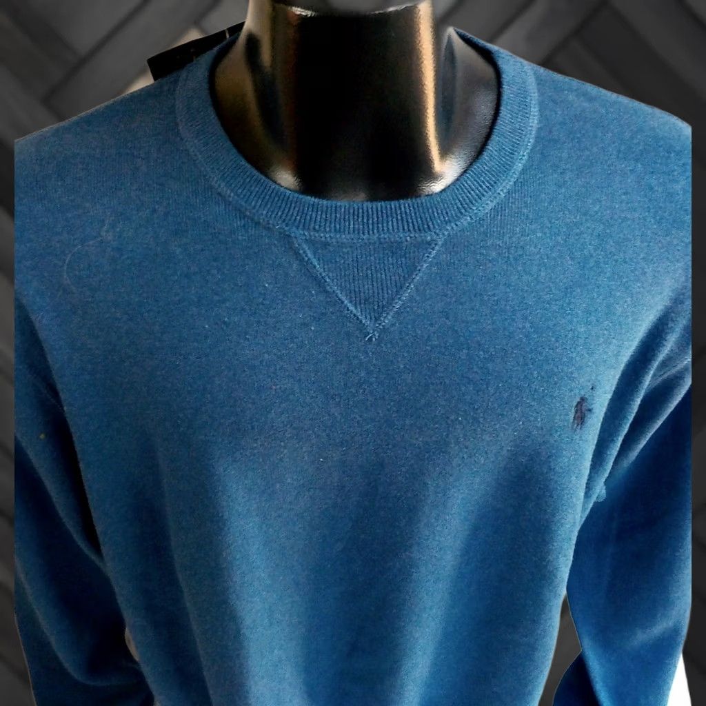 Polo Ralph Lauren VINTAGE Polo Ralph Lauren Crewneck Sweater Blue 100% Cotton XXL NWT Men Knit Pullover Shirt Size US XXL / EU 58 / 5 - 1 Thumbnail