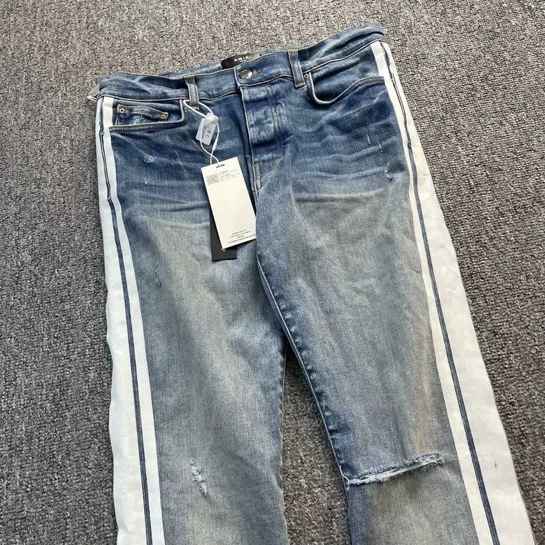 Amiri Amiri Size 33 Blue striped jeans Size US 33 - 2 Thumbnail