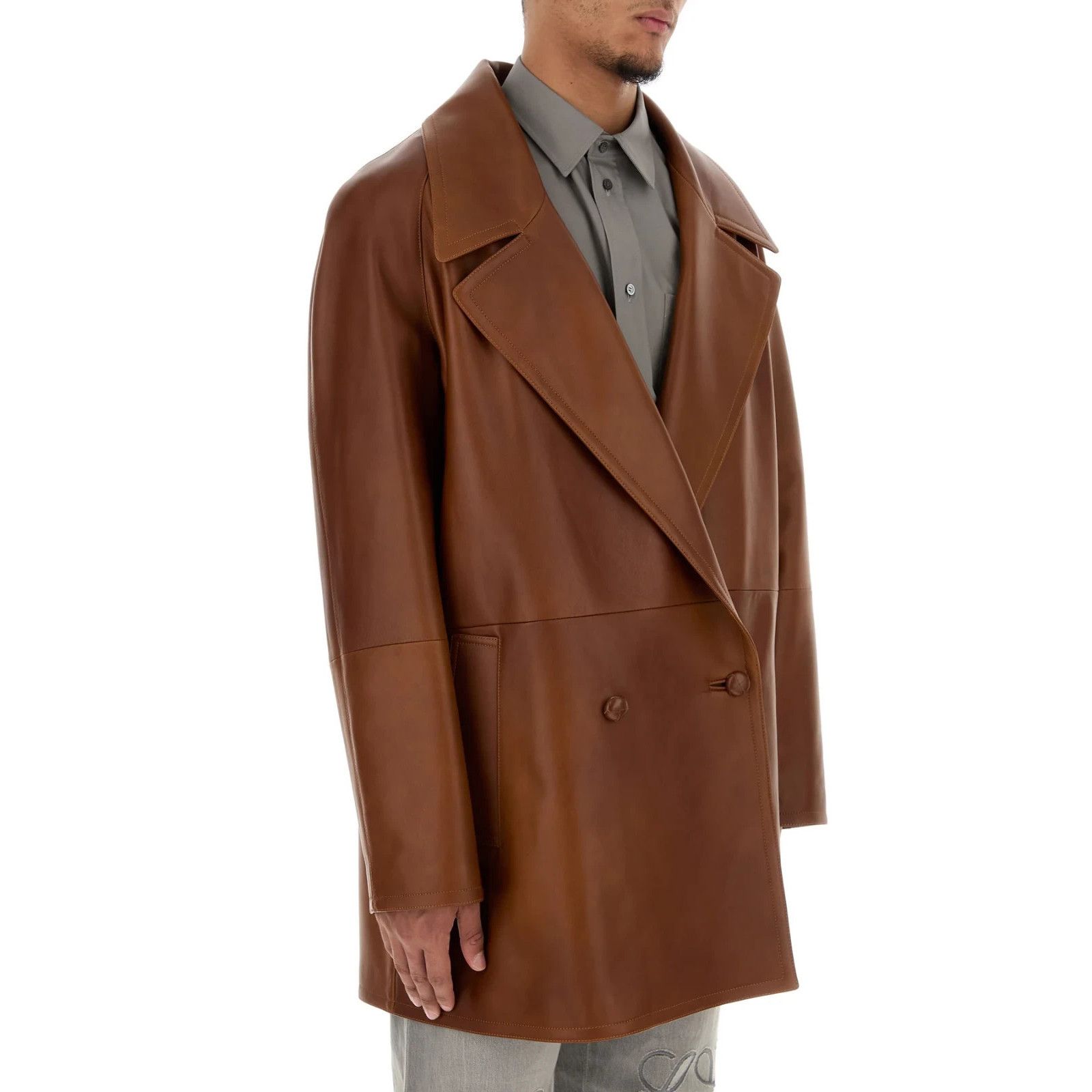 Loewe LOEWE Brown Leather Jacket New & Authentic (Men's size:50;) Size US M / EU 48-50 / 2 - 3 Thumbnail