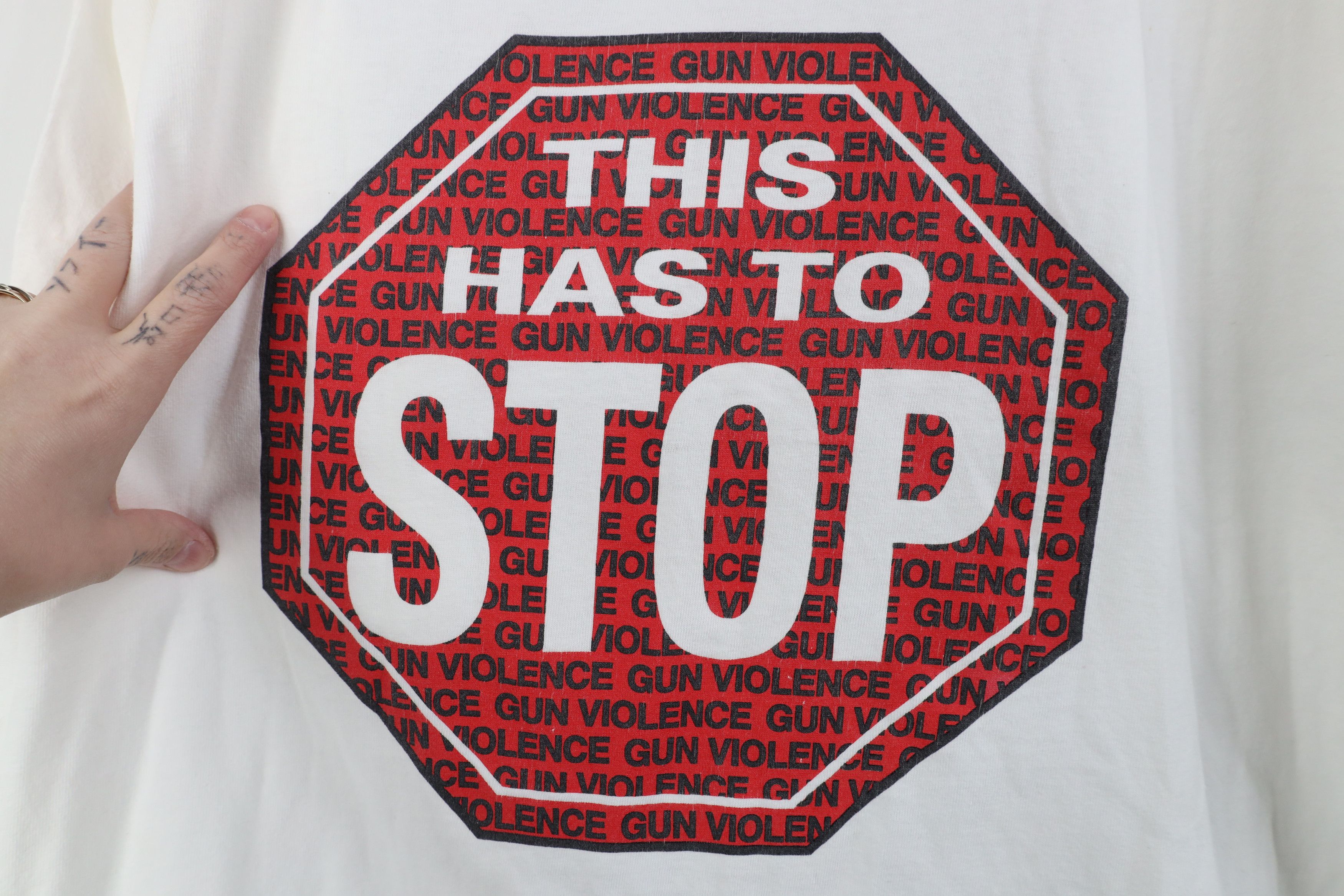 Vintage Vintage 90s Y2K To Stop Gun Violence Short Sleeve T-Shirt Size US XXL / EU 58 / 5 - 4 Thumbnail