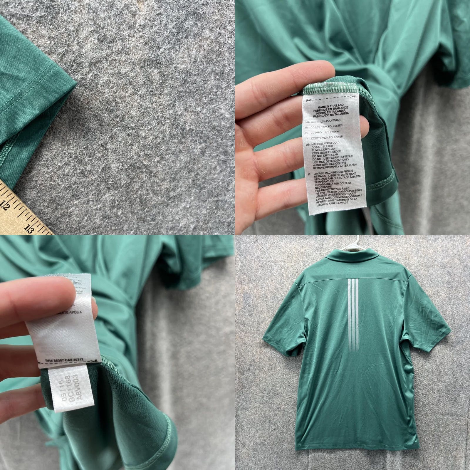 Adidas VINTAGE Adidas Polo Shirt Men XL Green Athletic Polyester Golf Golfer VTG Size US XL / EU 56 / 4 - 8 Thumbnail