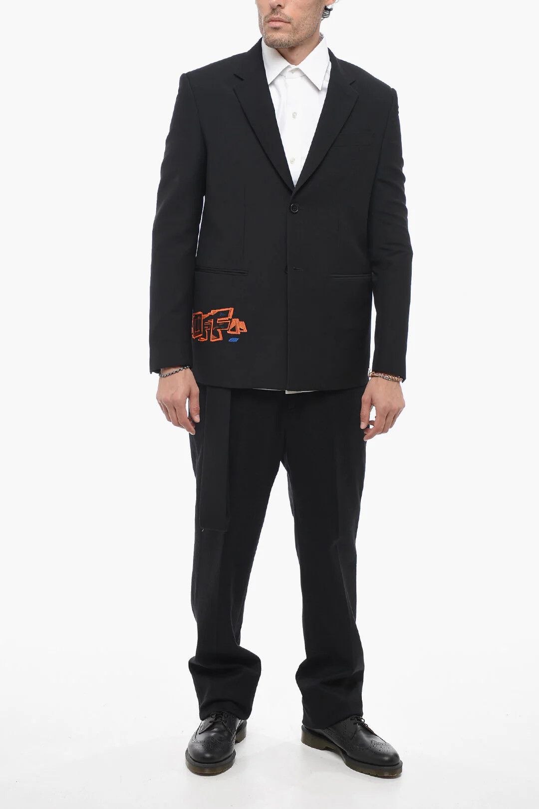 Off-White og1mm0426 Wool-Blend Blazer in Black Size US M / EU 48-50 / 2 - 4 Thumbnail
