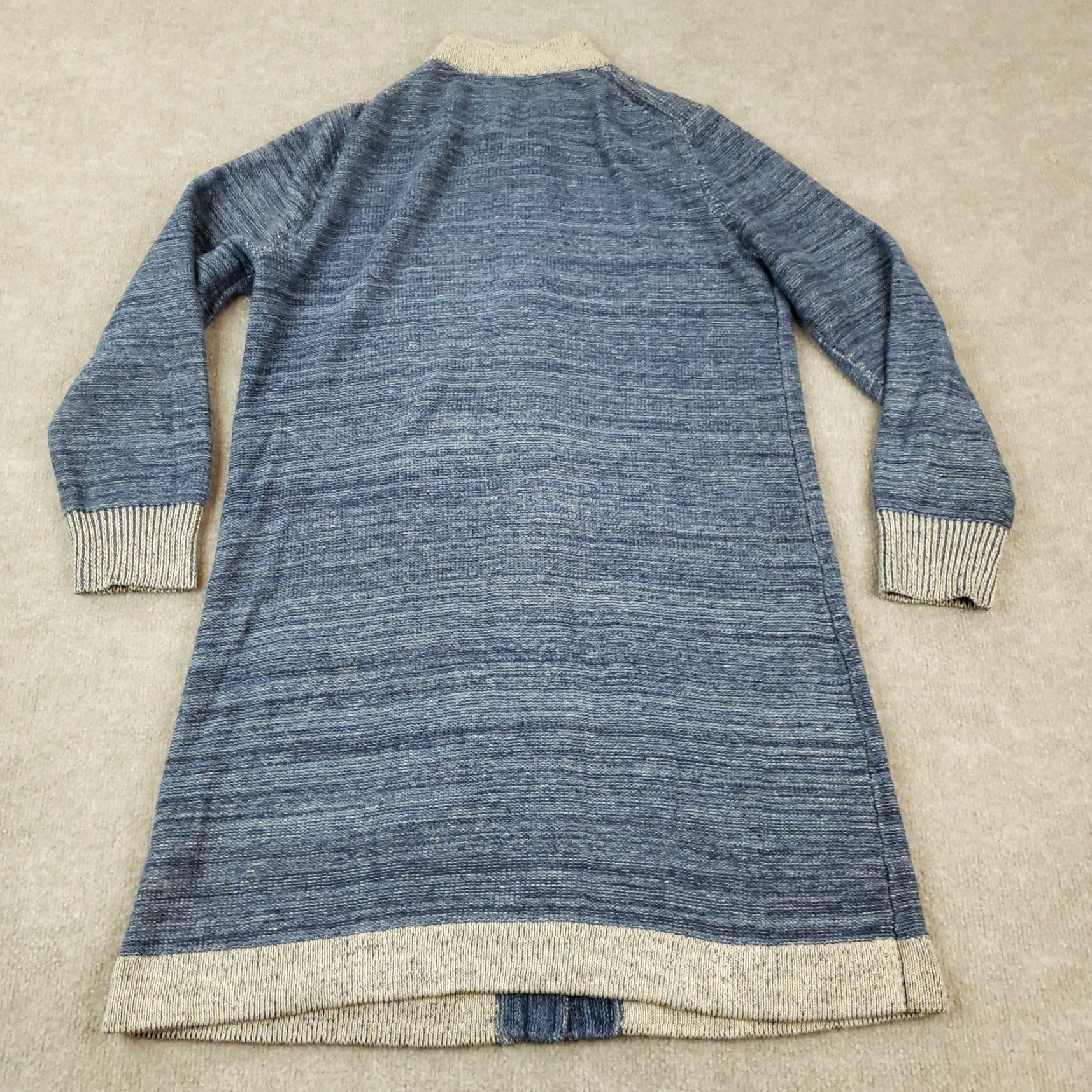 J. Jill J. Jill Women's Medium Blue Long Sleeve Cardigan Sweater Cotton Linen Blend Button Front Fall Winter Classic Style Size M / US 6-8 / IT 42-44 - 7 Thumbnail