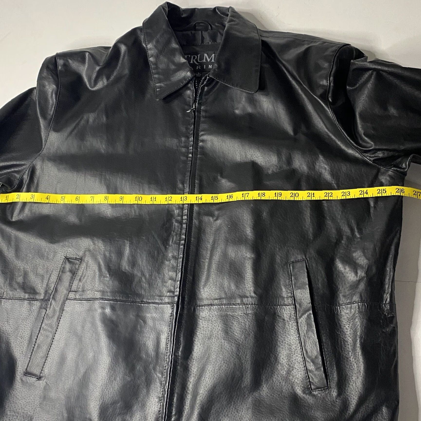 Vintage VINTAGE Lambskin Leather Jacket Donald Trump Marina Brand RARE Large L Black Motorcycle/Biker Mens Women Size US L / EU 52-54 / 3 - 4 Thumbnail