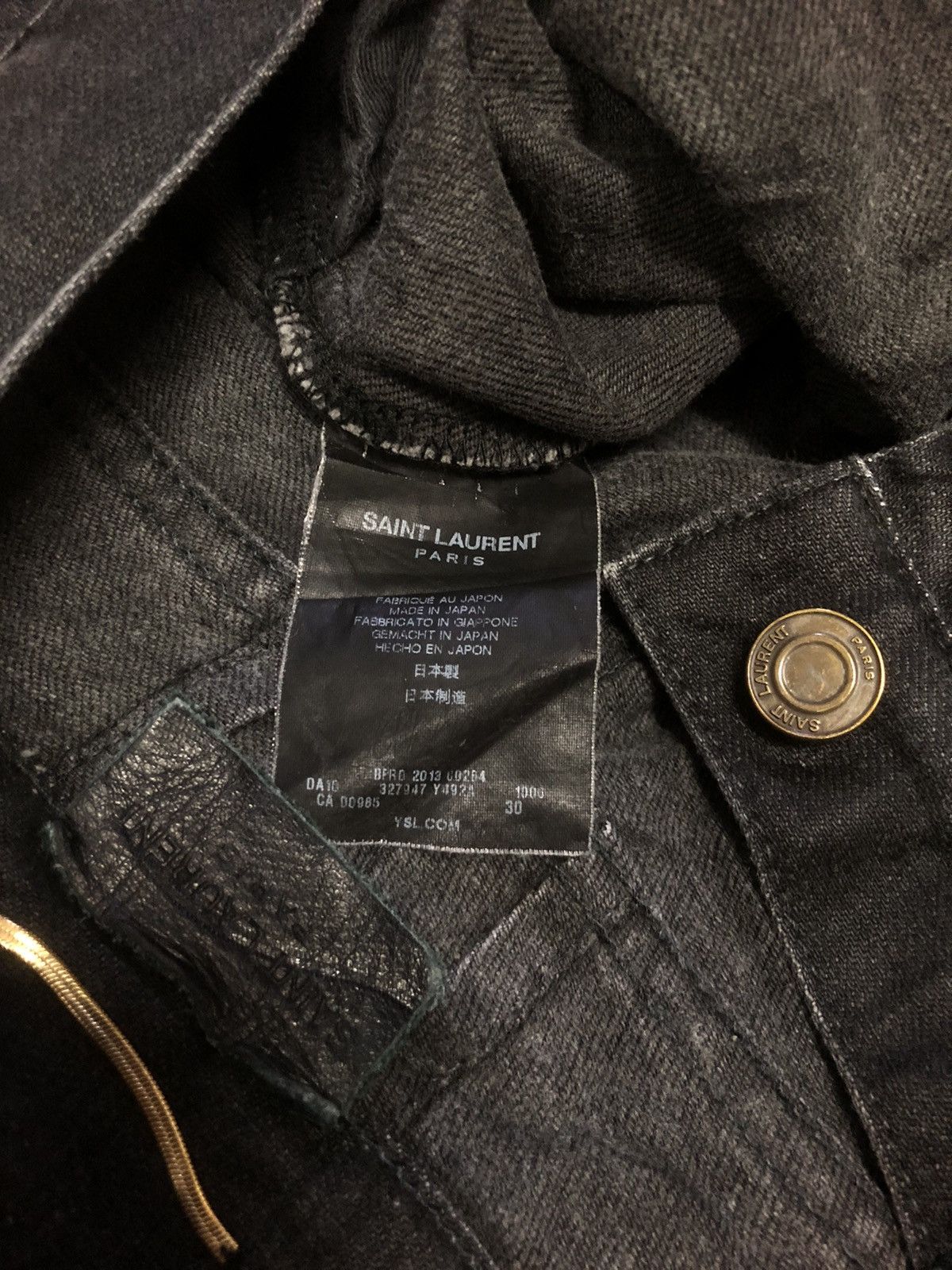 Hedi Slimane × Saint Laurent Paris SAINT LAURENT D01 PARIS BLACK DENIM Size 32" / US 10 / IT 46 - 20 Thumbnail