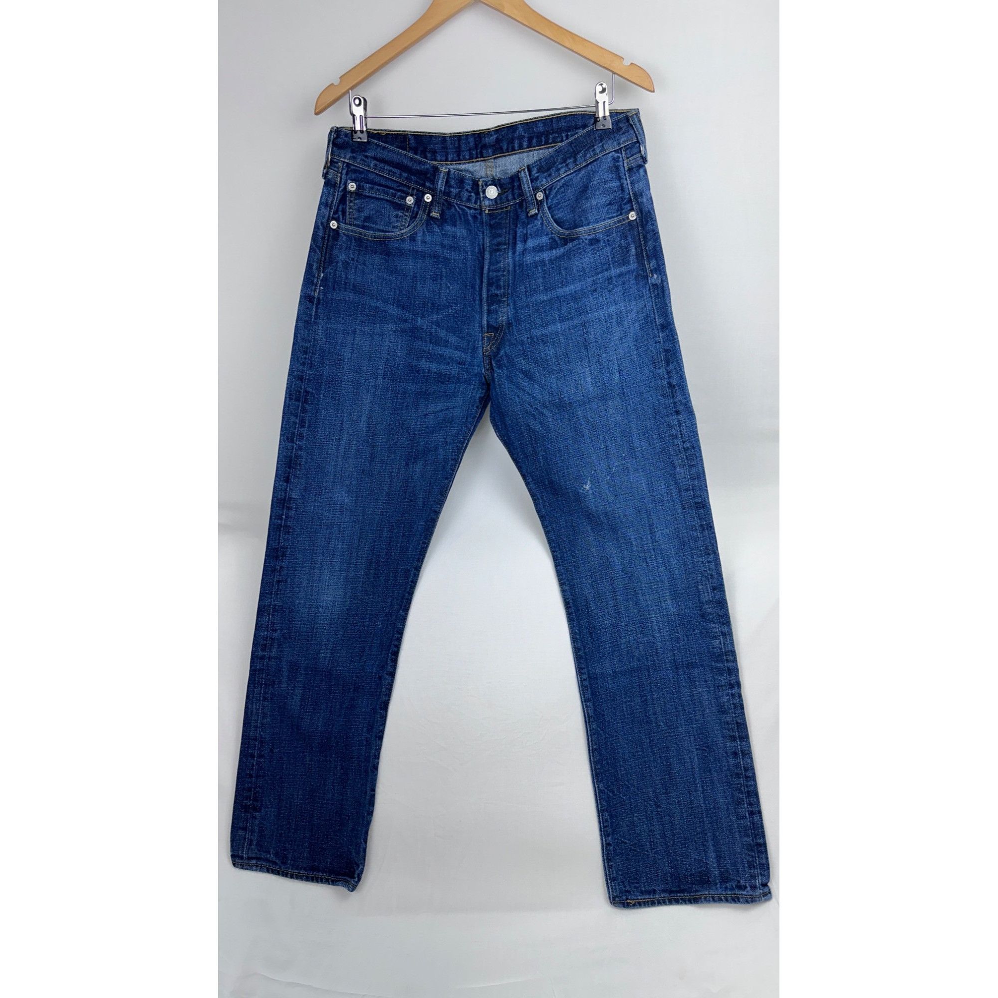Levi's Levis 501 Jeans Mens W34 L32 Original Blue Denim Straight Fi Size US 34 / EU 50 - 15 Thumbnail