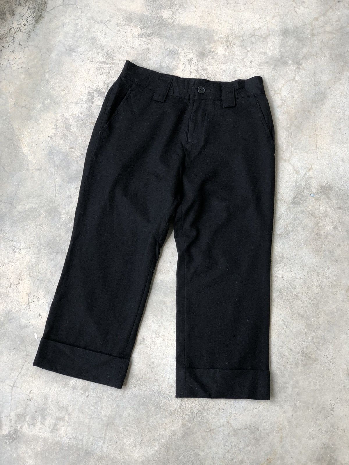 Yohji Yamamoto Yohji Yamamoto Y’s Wool Cropped 3 Quarter Fold Wool Pant Size US 30 / EU 46 - 1 Thumbnail