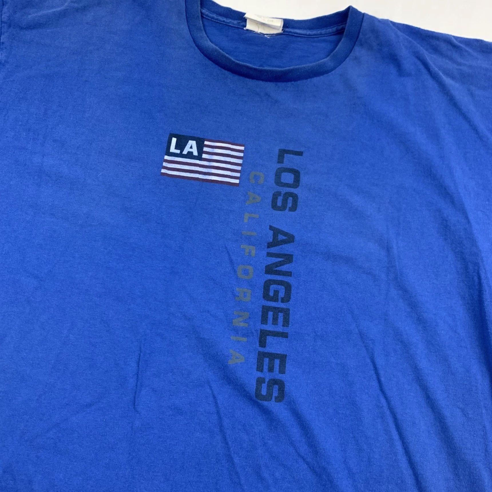 Vintage VINTAGE Los Angeles Sport T Shirt Adult XL Blue Logo Sport Style LA Sport Polo Logo Shirt Mens 90s Sports Mens Size US XL / EU 56 / 4 - 2 Thumbnail