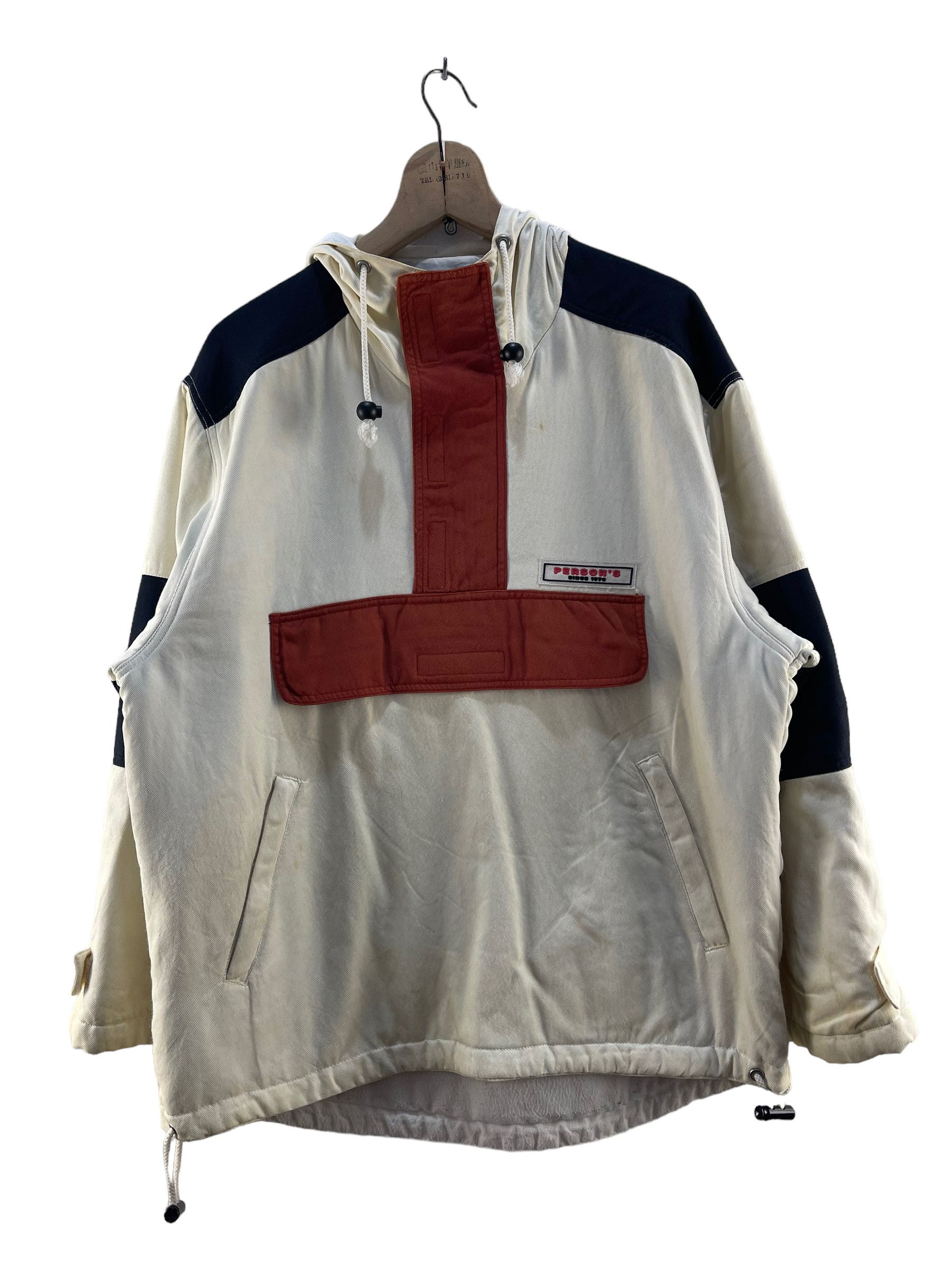 image of Persons Vintage Person's Racing Anorak Hoodies Jacket in White, Men's (Size Medium)
