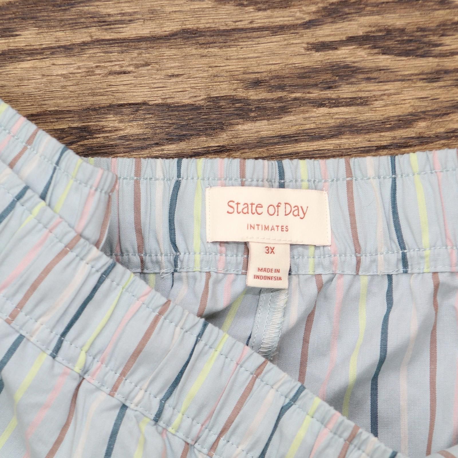 Other Nwt State Of Day Size Boxer Shorts Vertical Stripe Blue 3x Size 42" / US 20 - 4 Thumbnail
