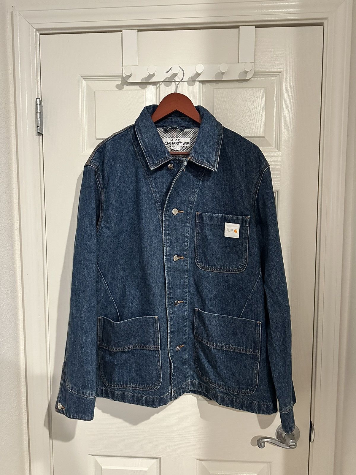 image of A P C x Carhartt Wip Denim Jacket, Men's (Size XL)