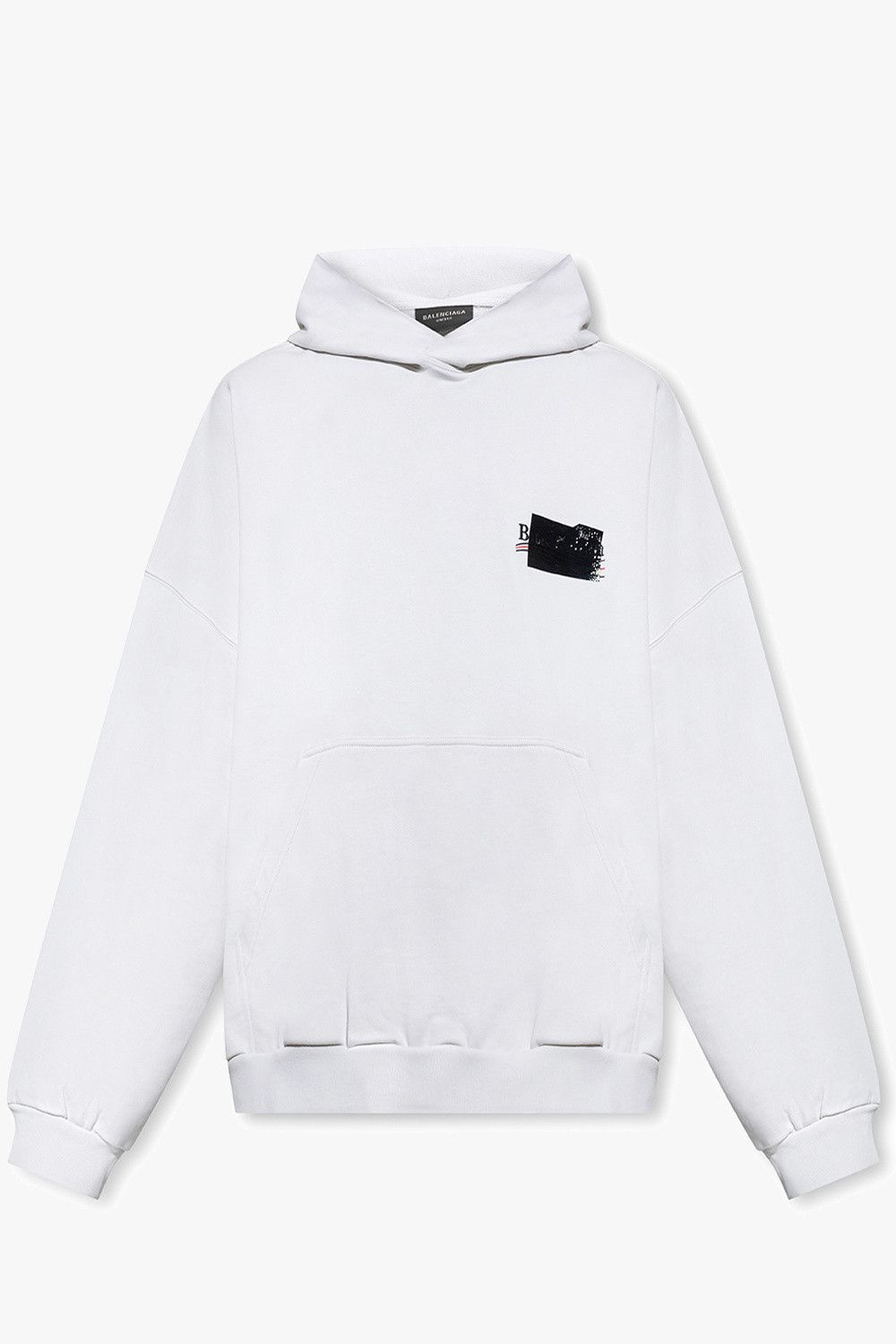 Balenciaga o1mt1gz0924 Large Fit Hoodie in White Size US M / EU 48-50 / 2 - 1 Thumbnail