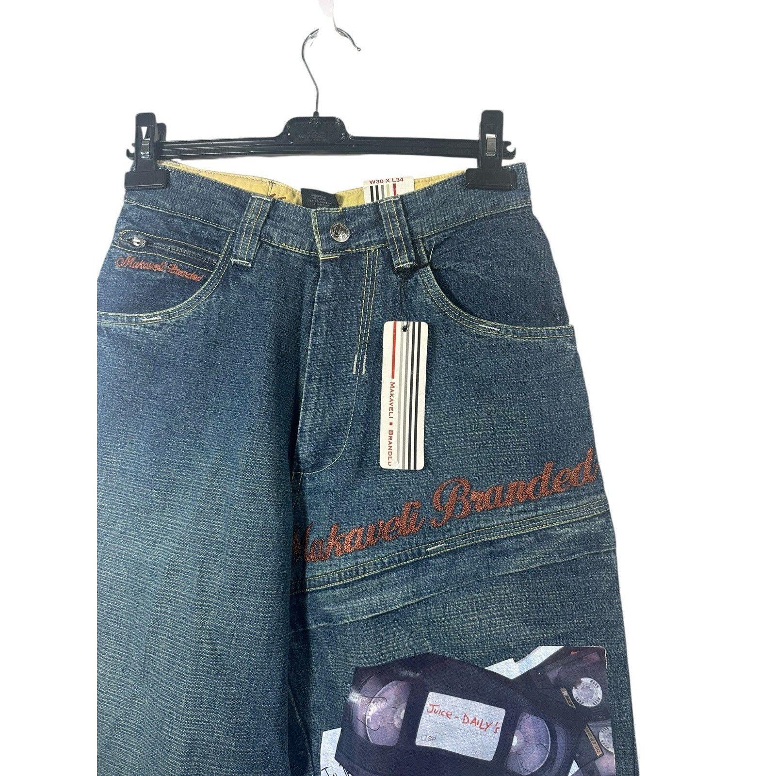 Other Vintage Makaveli Branded Hip Hop Jeans Embroidered 2Pac Tupa Size US 30 / EU 46 - 2 Thumbnail