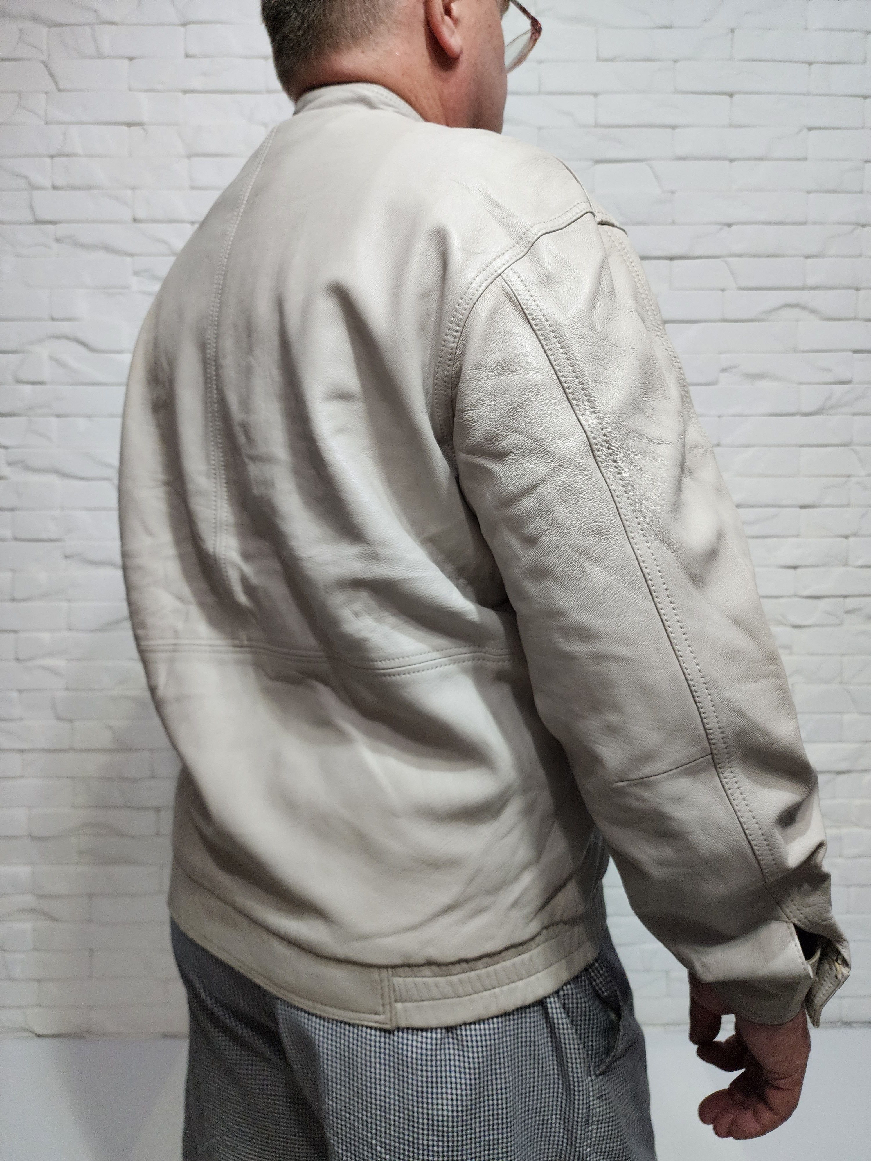 Genuine Leather Men's leather jacket in gray Size US L / EU 52-54 / 3 - 6 Thumbnail