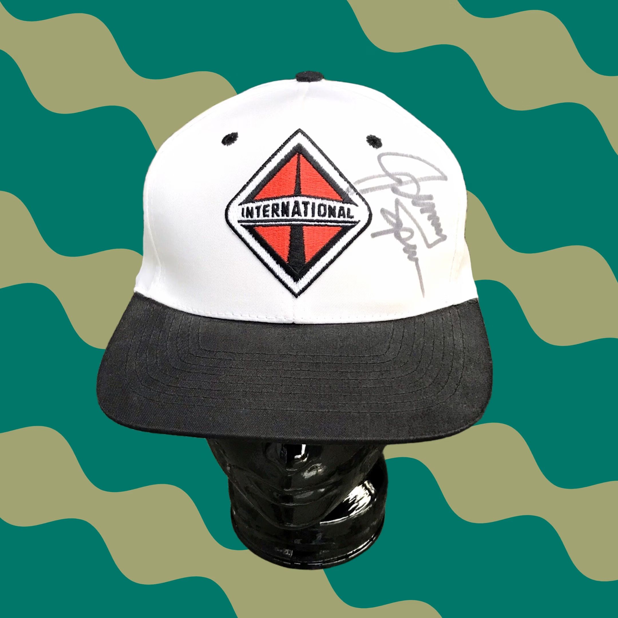 NASCAR Nissun International Beige/Black Snapback Cap Hat Nascar Jimmy Spencer Signed Cap Size ONE SIZE - 1 Thumbnail