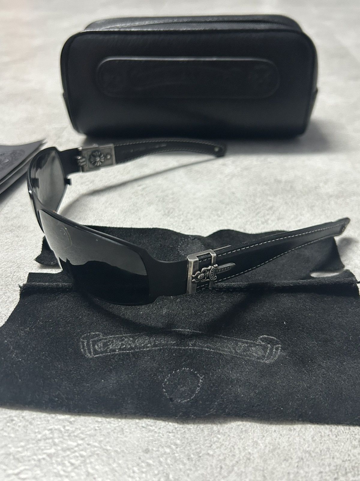 Chrome Hearts Chrome Hearts Vintage Deviant 2 Shades Black Silver Size ONE SIZE - 4 Thumbnail