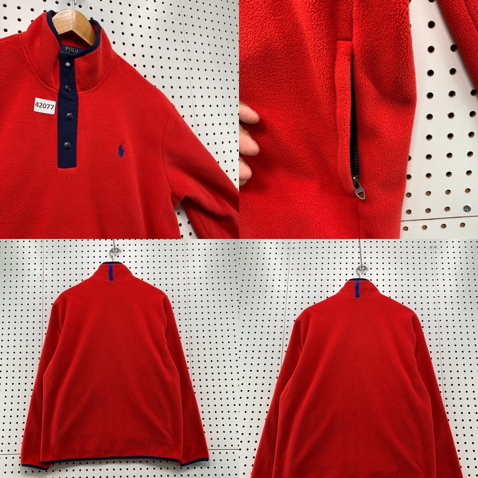 Polo Ralph Lauren VINTAGE Polo Ralph Lauren Fleece Sweater Pullover Mens Medium Red Preppy 90s Winter Casual Size US M / EU 48-50 / 2 - 8 Thumbnail